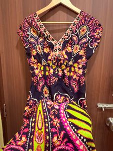 Label Ritu Kumar Boho Paisley Print V-Neck Dress