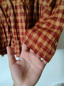 Gingham Check Tunic Top
