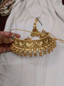 Gold Plated Necklace Set with Earrings