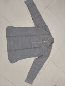 Men's Grey Kurta with White Pants