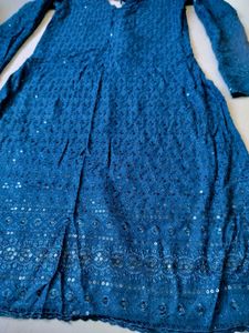 Stunning Blue Sequined Kurta