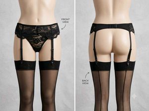 Elegant Black Lace Garter Belt (1400)