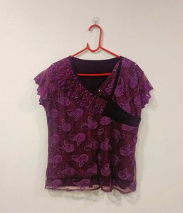 Stylish Purple Lace Top