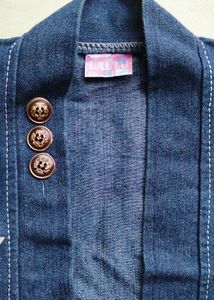 Denim Half Sleeve Jacket And 2 jeans