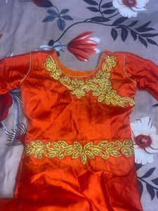 Elegant Orange Ethnic Gown