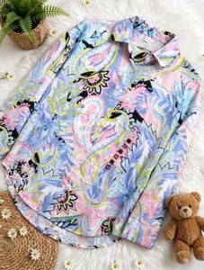 Vibrant Paisley Print Button-Up Shirt