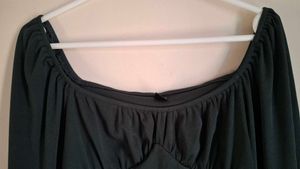 Chic olive green Square Neck Crop Top