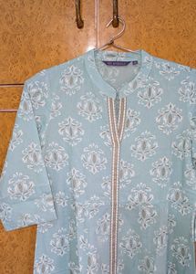 Aqua Floral Print Kurta