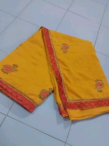 Mustard (Work)Saree With Blouse