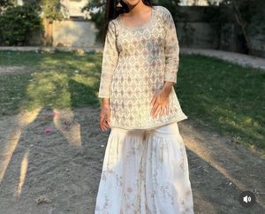 Elegant Embroidered Kurta & Palazzo Set