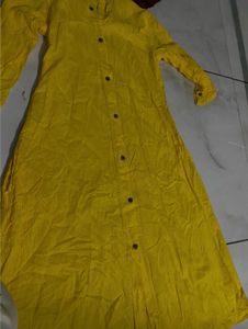 Vibrant Yellow Striped Kurta set