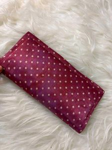 Maroon Polka Dot Wallet