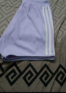 Light Purple Ribbed Athletic Shorts