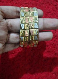 Designer Tricolor Gold Plated Bangles