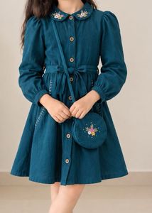 Teal Blue Dress with Matching Bag