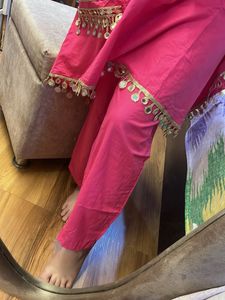 Set Hot Pink khulla kaftan pant