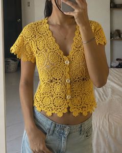 Crochet Button-Up Top