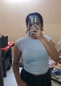 Baby Blue Crop top with waist cinch