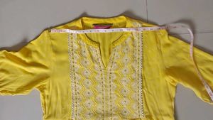 Yellow Embroidered Kurta