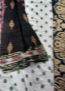 Black Saree with Diamond &amp; Floral Border