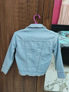 Light blue Denim Jacket with Fringe