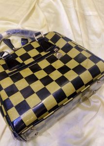 New Glam Checkerboard Satchel Bag