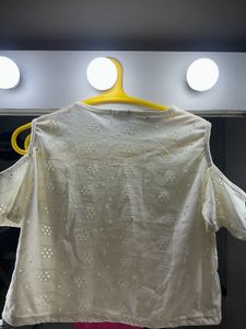 Off-Shoulder Eyelet Top