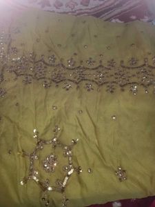 Embroidered Yellow Saree with Sequins