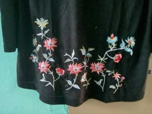 Floral Embroidered Cold Shoulder Top