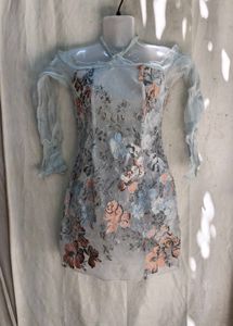 Gothic Floral Off-Shoulder Mini Dress