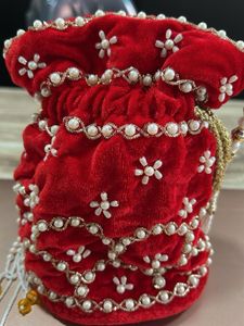 Red Velvet Potli Bag