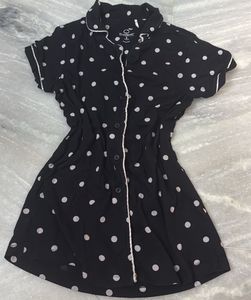 Black Polka Dot Nightgown
