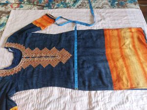 Stylish Blue &amp; Orange Kurta