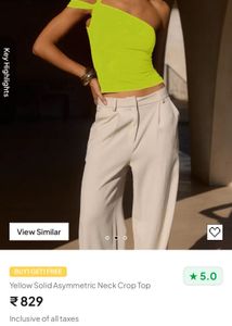 Newme Yellow One-Shoulder Crop Top
