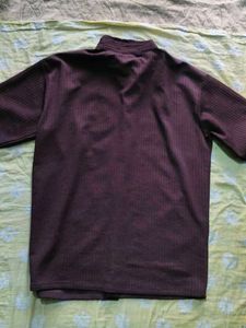 Men's Short Sleeve Striped Textured Shirt