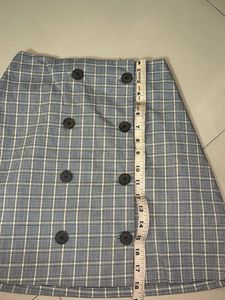Plaid Double-Breasted Skirt