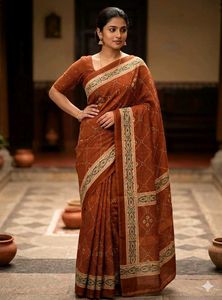 Beautiful Rust Orange Saree