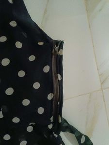 Polka Dot Maxi Dress with Slit