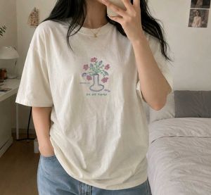 Cream Floral Graphic T-Shirt