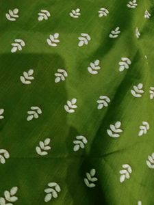 Green Kurta with White Leaf Print