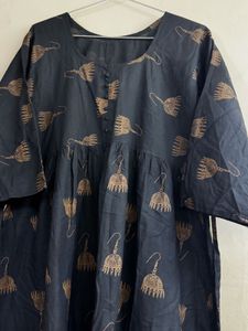 Stylish Black Kurta with Jhumka Print