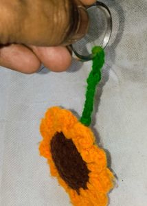 Handmade Crochet Sunflower Keychain