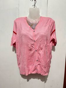 Chic Pink V-Neck Cardigan