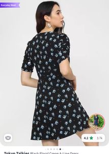 Black Floral Mini Dress