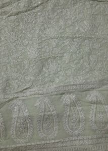 Luckhnawi Pure Georgette Saree With Chinnon Blouse