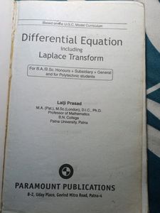 Differential Equations By Lalji Prasad
