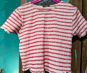 Chic Striped Textured Top