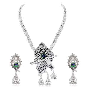 Elegant Krishna Flute Necklace Set