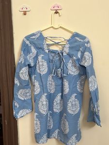 Light Blue Cotton Kurti