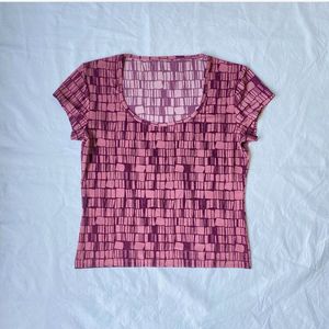 Patterned Short Sleeve Top